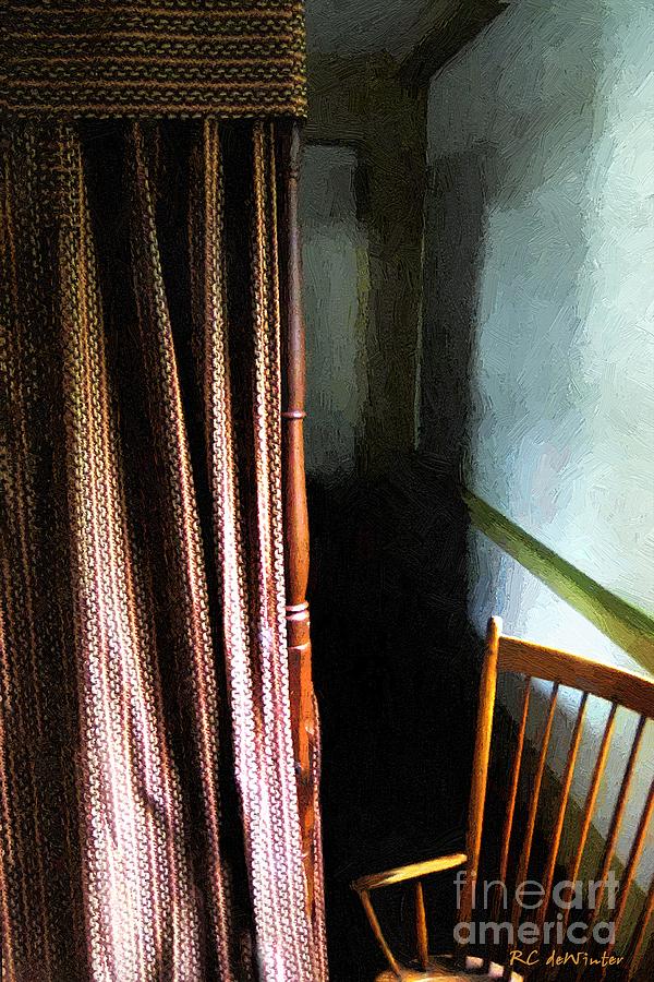 Curtains Closed Painting by RC DeWinter