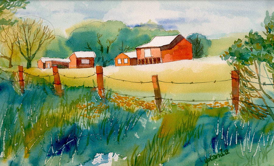 Curtis Farm in Summer Painting by Yolanda Koh