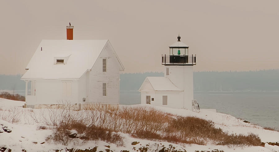Curtis Island Light in Winter Photograph by Jeff Cooper
