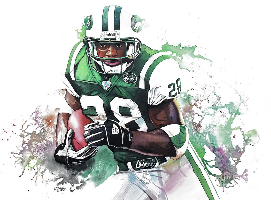 Barry Sanders Painting - Curtis Martin New York Jets  by Michael Pattison