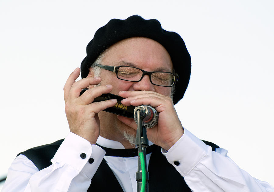 Curtis Salgado plays his Harmonica Photograph by Ginger Wakem