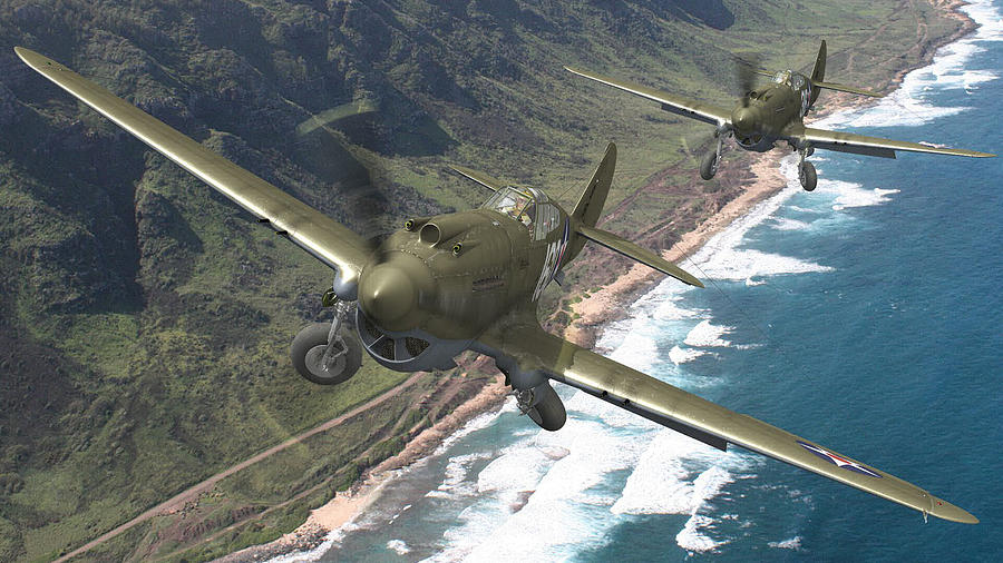Airplane Digital Art - Curtiss P-40 Warhawk by Maye Loeser