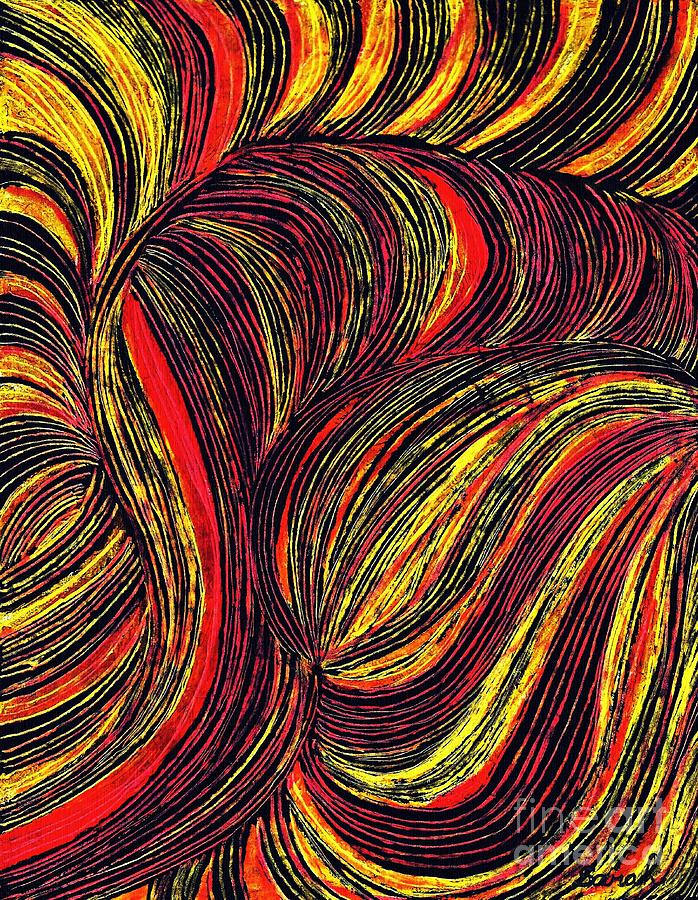 Curved Lines 3 Drawing by Sarah Loft