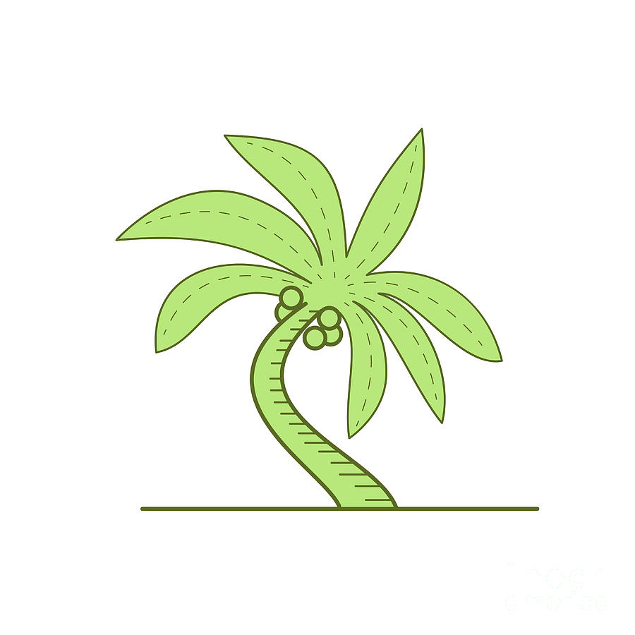 Curved Palm Tree Mono Line Digital Art by Aloysius Patrimonio - Pixels