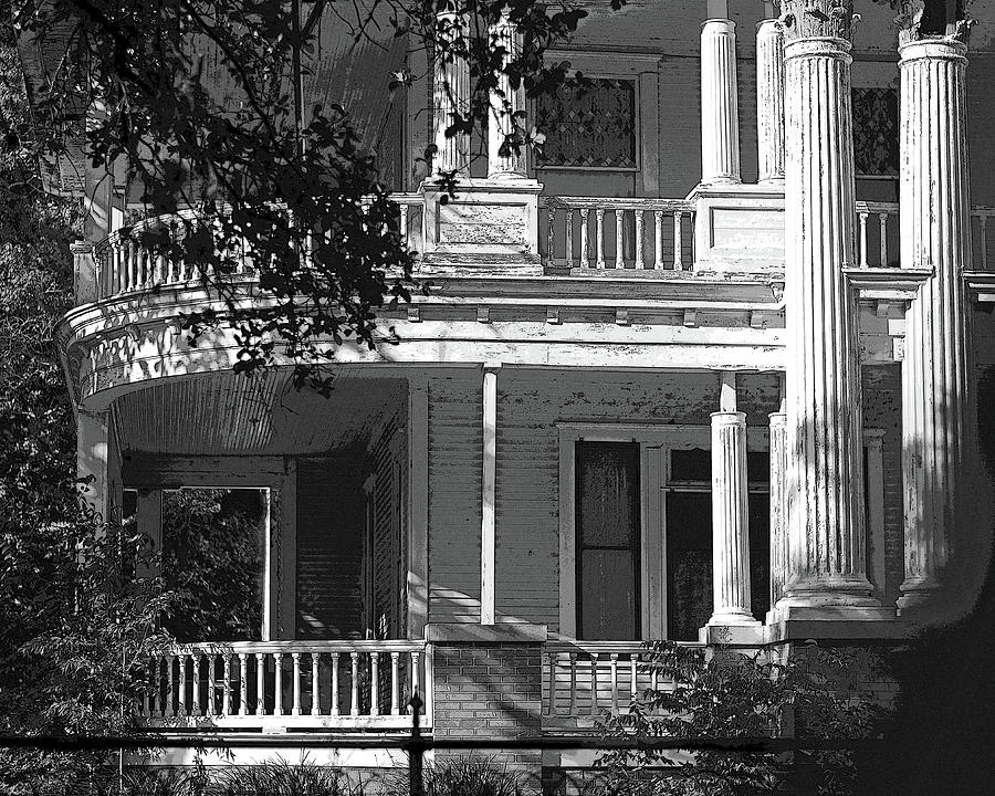 Curved Porches B W Photograph