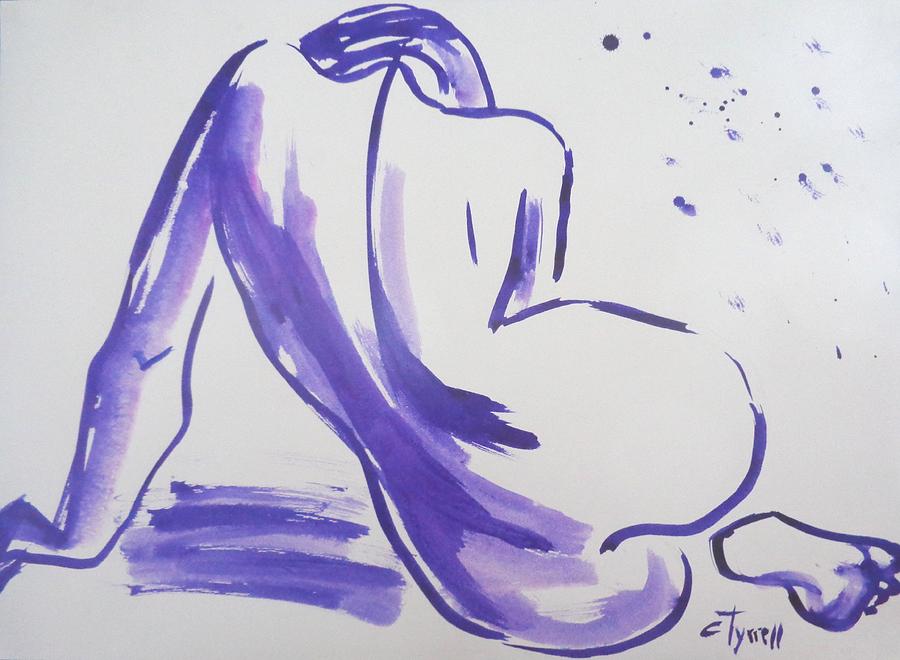 Curves 28 Purple - Female Nude Painting by Carmen Tyrrell