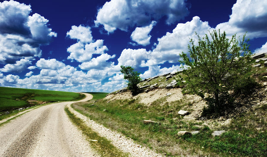 Spring Photograph - Curving Gravel Road by Eric Benjamin