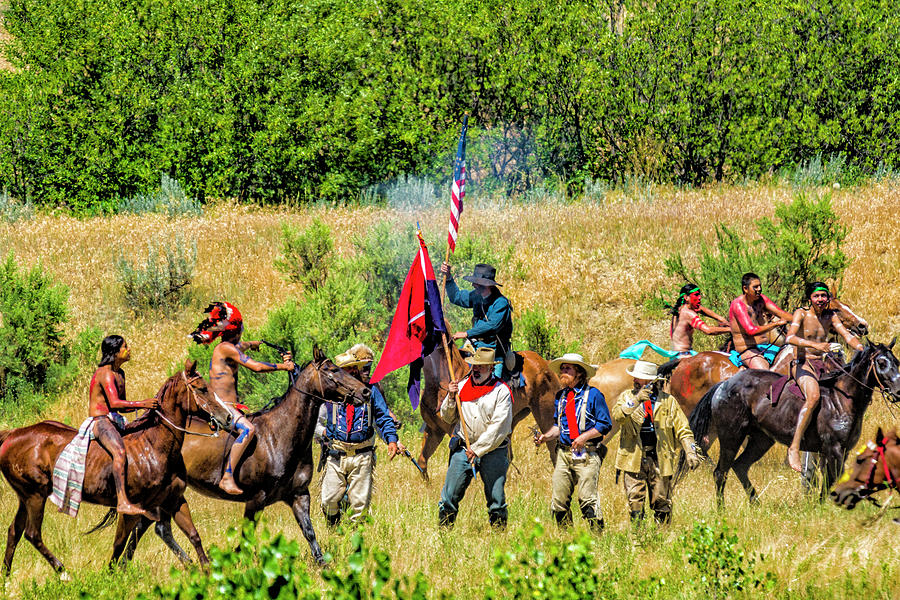 Custer And His Troops Fighting The Indians 2 Photograph by Donald Pash