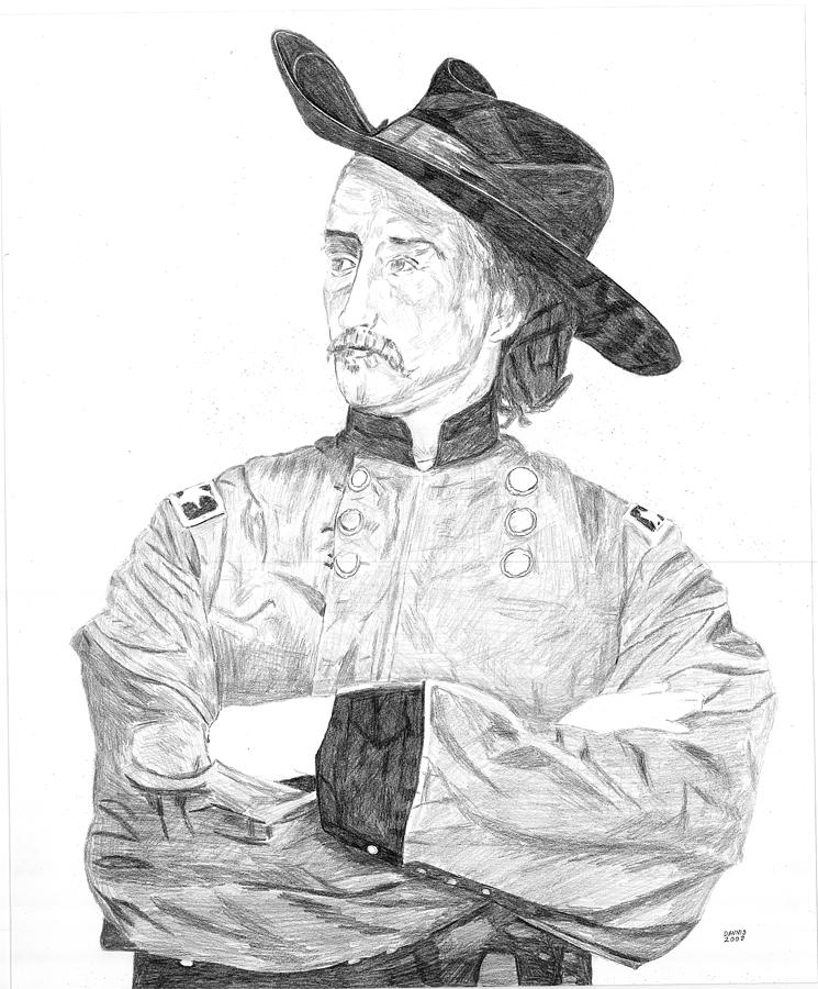 Custer Drawing by Dennis Larson - Fine Art America