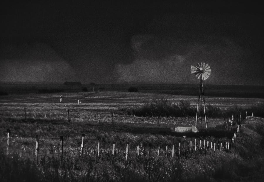 Custer Tornado in Black and White Photograph by Buck Buchanan