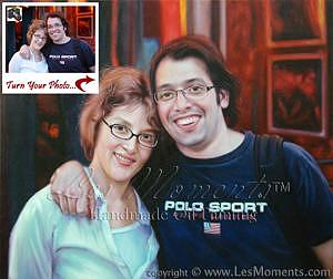 Oil Portrait Painting - Custom Anniversary Couple Oil Painting Based On Your Photo by Les Moments Oil Portrait Painting - Custom Anniversary Couple Oil Painting Based On Your Photo by Les Moments
