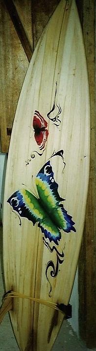 Custom balsa surfboard Painting by Leizel Grant