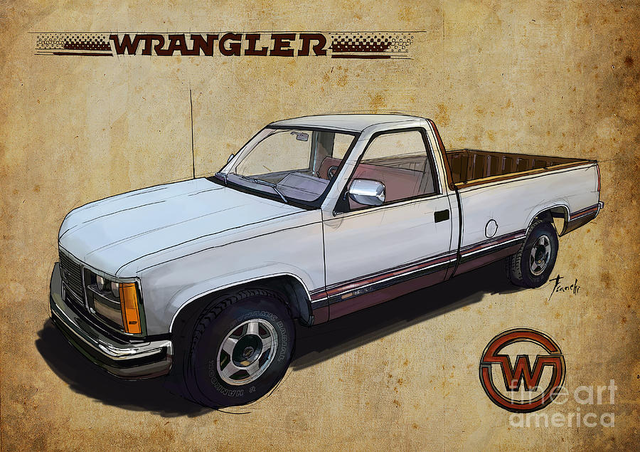 Custom for Rox. Extreme truck. Wrangler style. Drawing by Drawspots Illustrations
