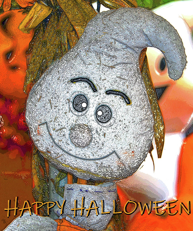 Custom Friendly Ghost Halloween card Digital Art by David Lee Thompson