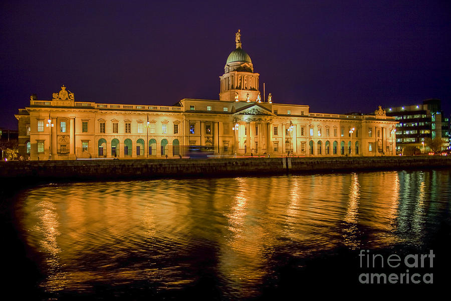 Custom house at night Photograph by Patricia Hofmeester