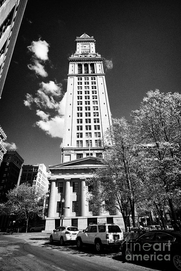 Boston Photograph - custom house tower building Boston USA by Joe Fox