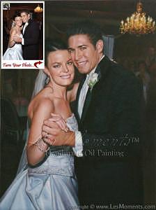 Oil Portrait Painting - Custom Wedding Oil Painting Based On Your Photo by Les Moments Oil Portrait Painting - Custom Wedding Oil Painting Based On Your Photo by Les Moments