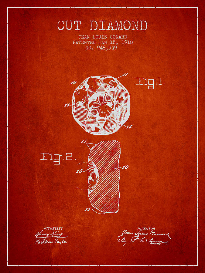 Golf Club Patent Drawing From 1910 - Vintage by Aged Pixel