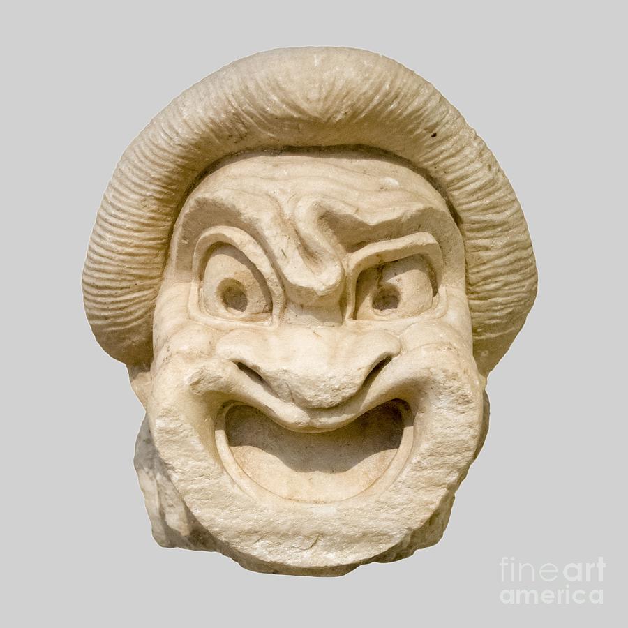 cut out of a 2nd Century BCE marble Theatre mask Photograph by Ilan Rosen