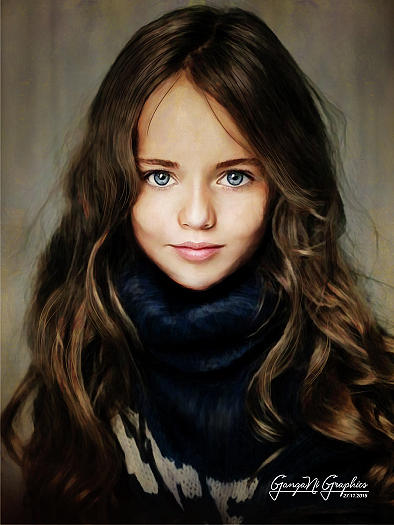 Cute Baby Girl  Painting by GangaNi Graphics