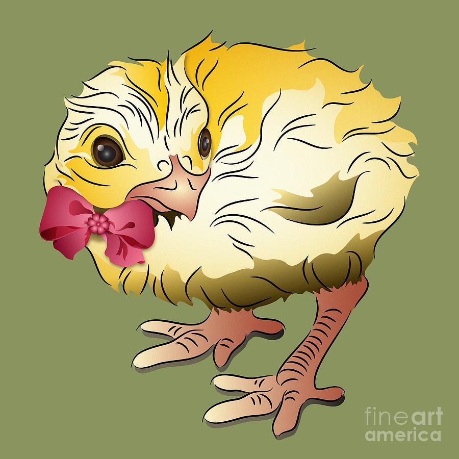 Cute Chick Digital Art by MM Anderson