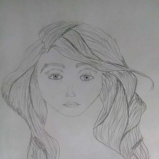 Beautiful Girl Wall Decor Sketch Portrait Painting, Size: A3