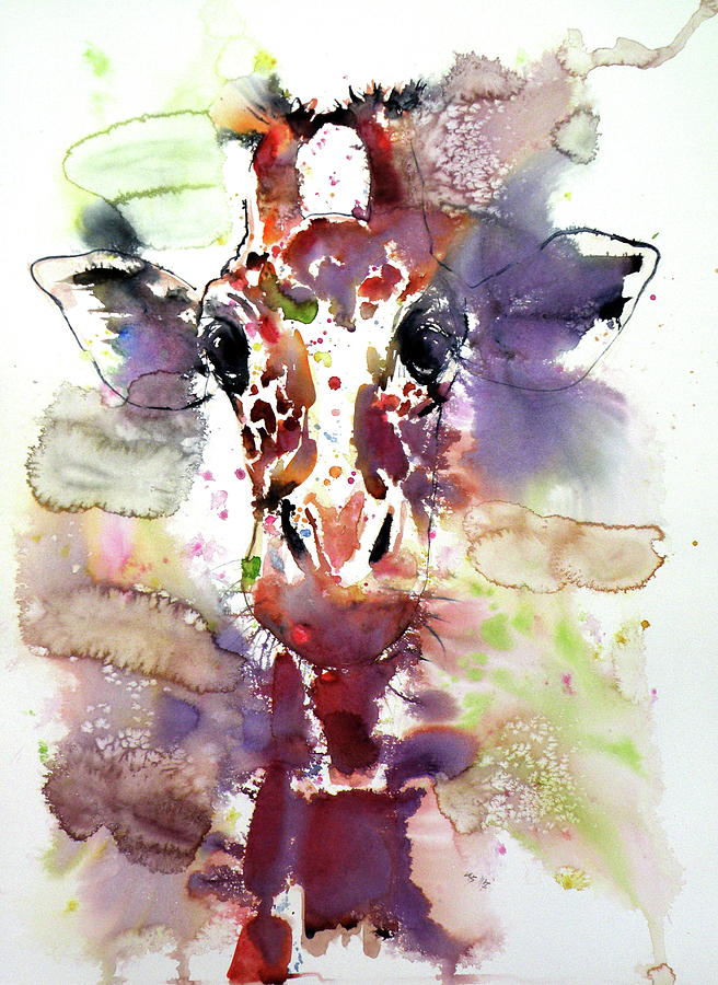 Cute giraffe Painting by Kovacs Anna Brigitta