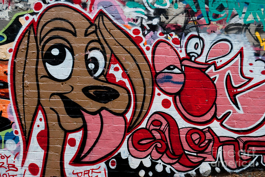 Cute Graffiti Dog Painting by Yurix Sardinelly
