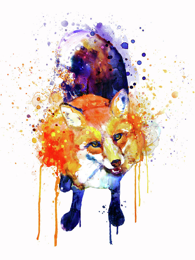Fox Painting - Cute Happy Fox by Marian Voicu