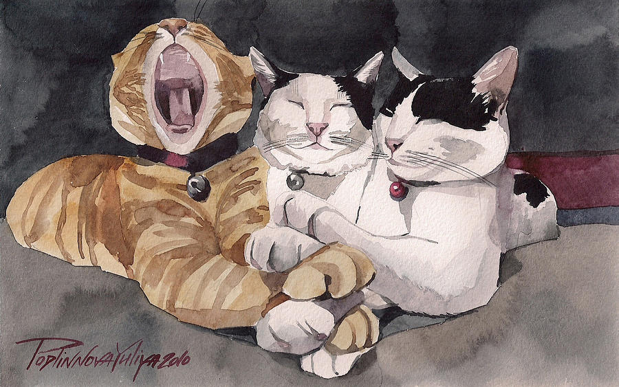 Cute Nap Painting by Yuliya Podlinnova Fine Art America