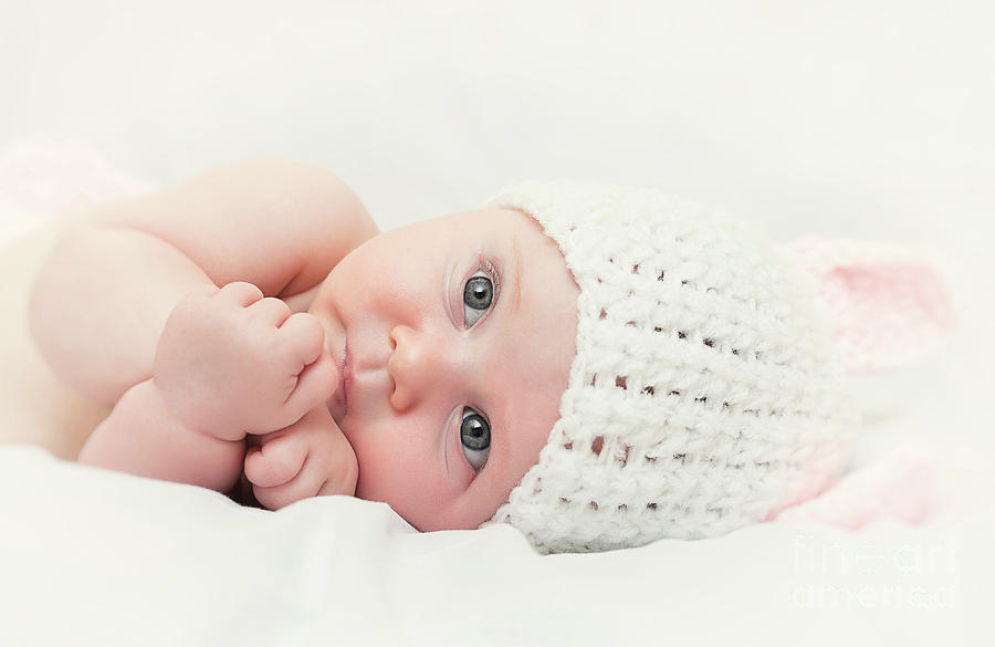 Cute Newborn Portrait Photograph by Gualtiero Boffi