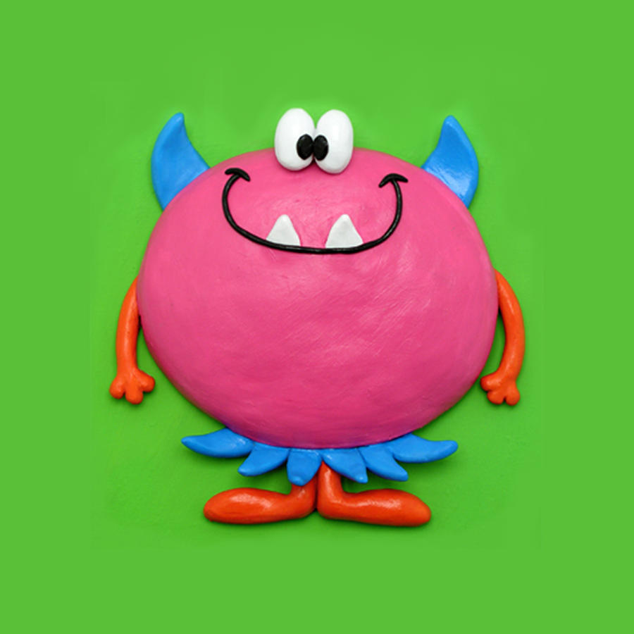 Cute Pink Monster Mixed Media by Amy Vangsgard