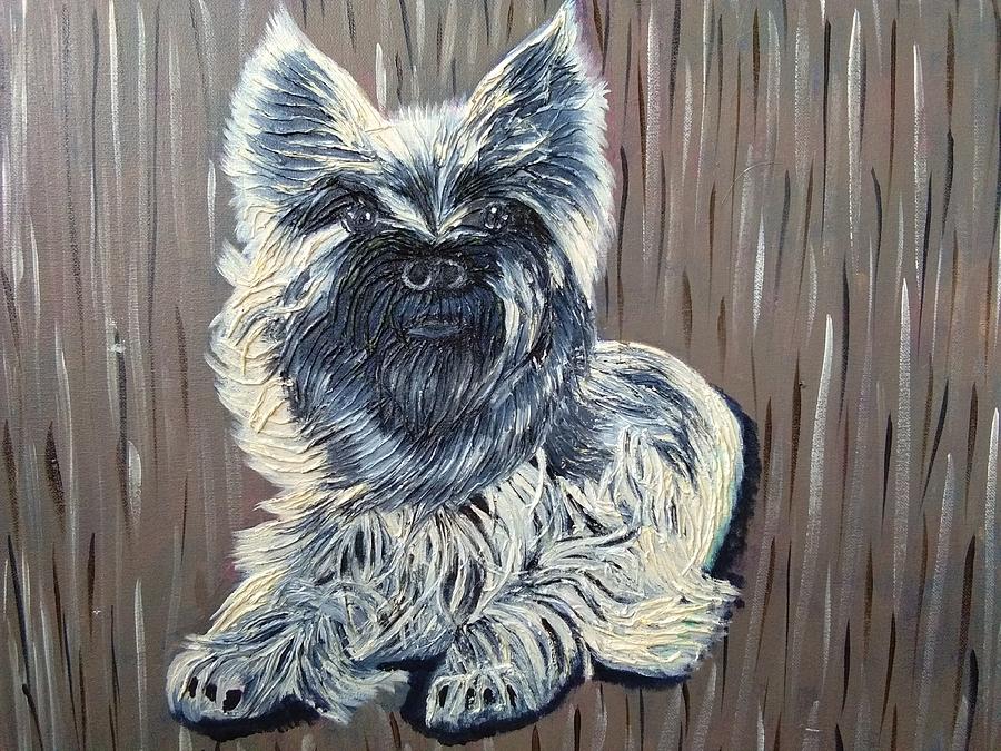 Poodle Painting - Cute Puppy by IRA World Art