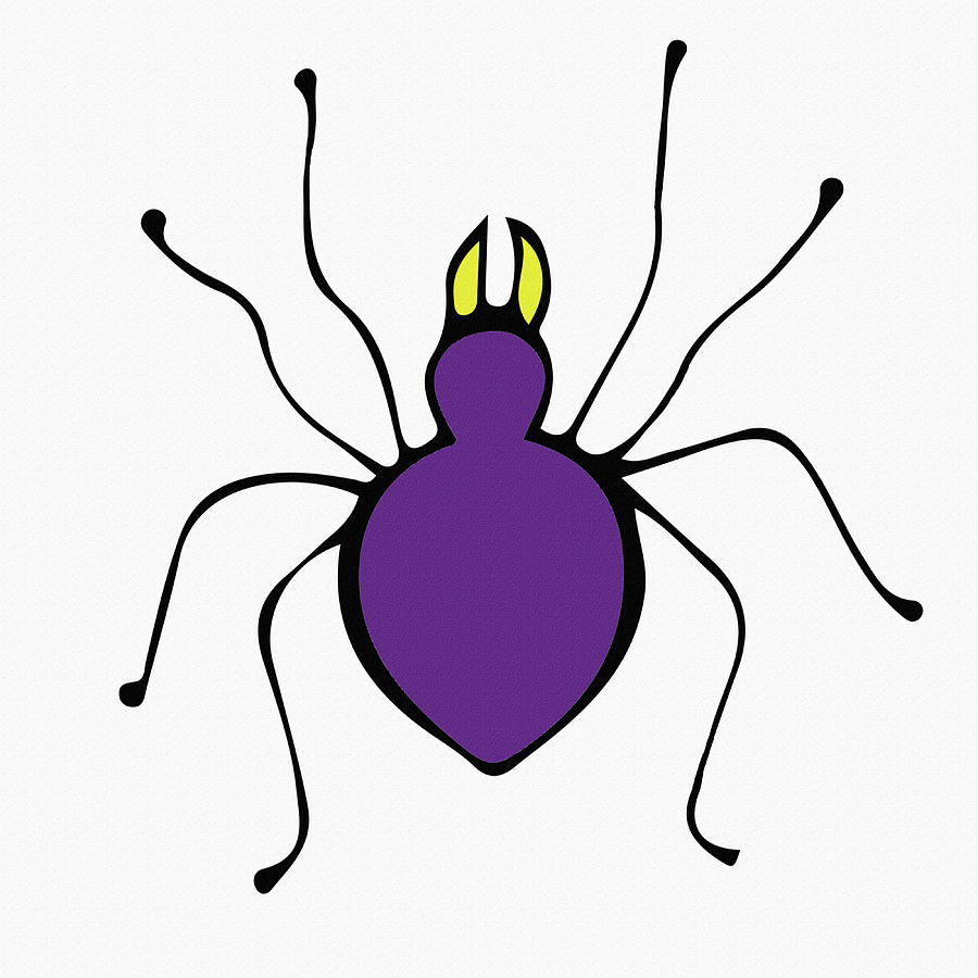 Cute Purple Spider Digital Art by Irina Sztukowski