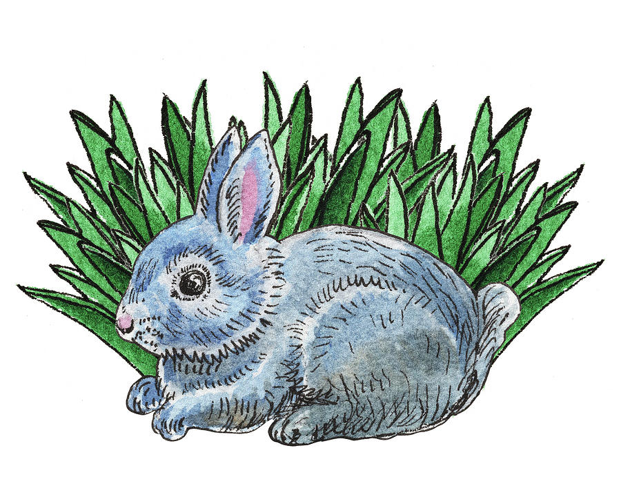 Cute Bunny Rabbit Painting by Irina Sztukowski
