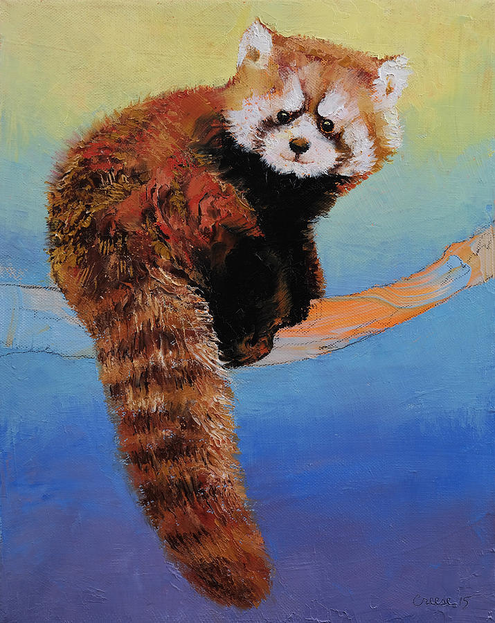 Wildlife Painting - Cute Red Panda by Michael Creese