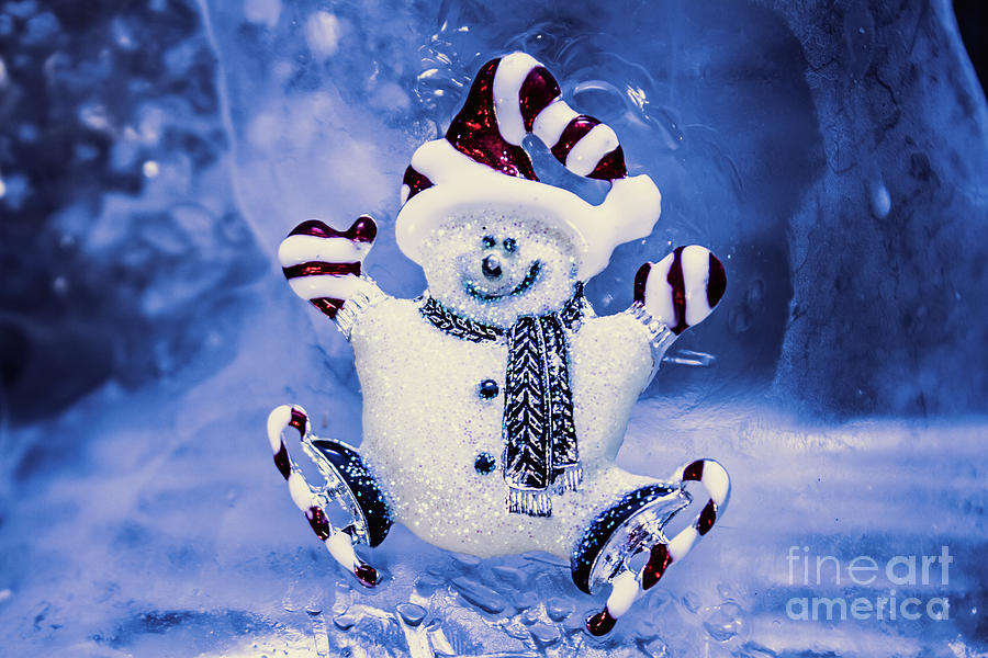 Cute snowman in ice skates Photograph by Jorgo Photography