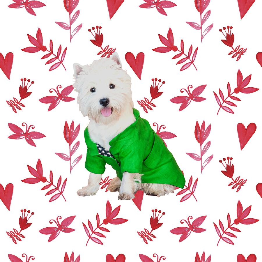 Cute Westie Love Spring Digital Art By Steph White Dog In Wardrobe