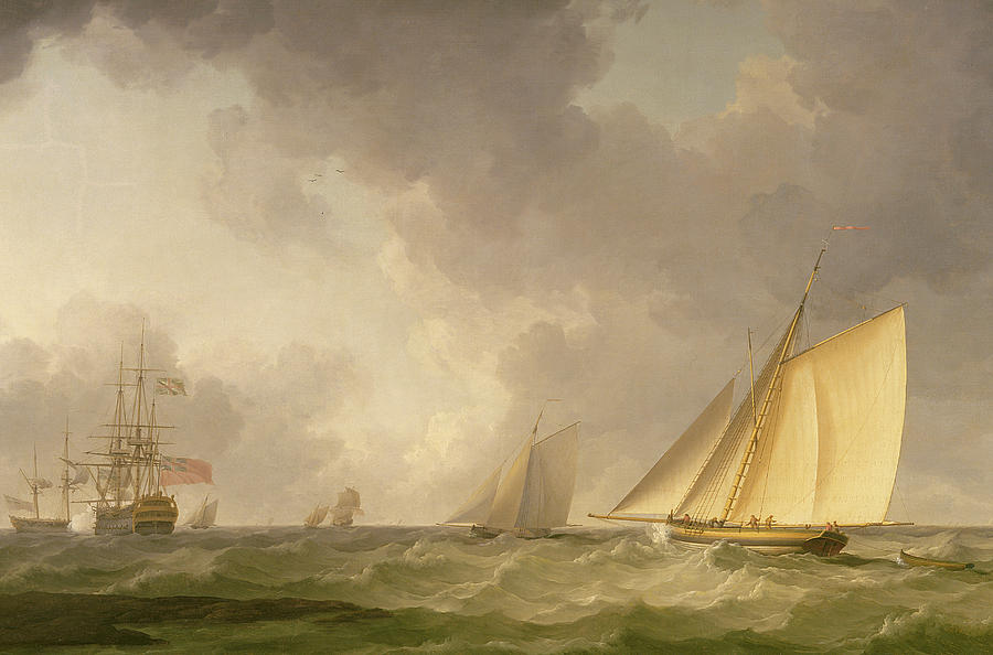 Charles Brooking Painting - Cutter Close Hauled in a Fresh Breeze by Charles Brooking