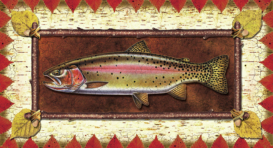 Trout Painting - Cutthroat Trout Lodge by JQ Licensing
