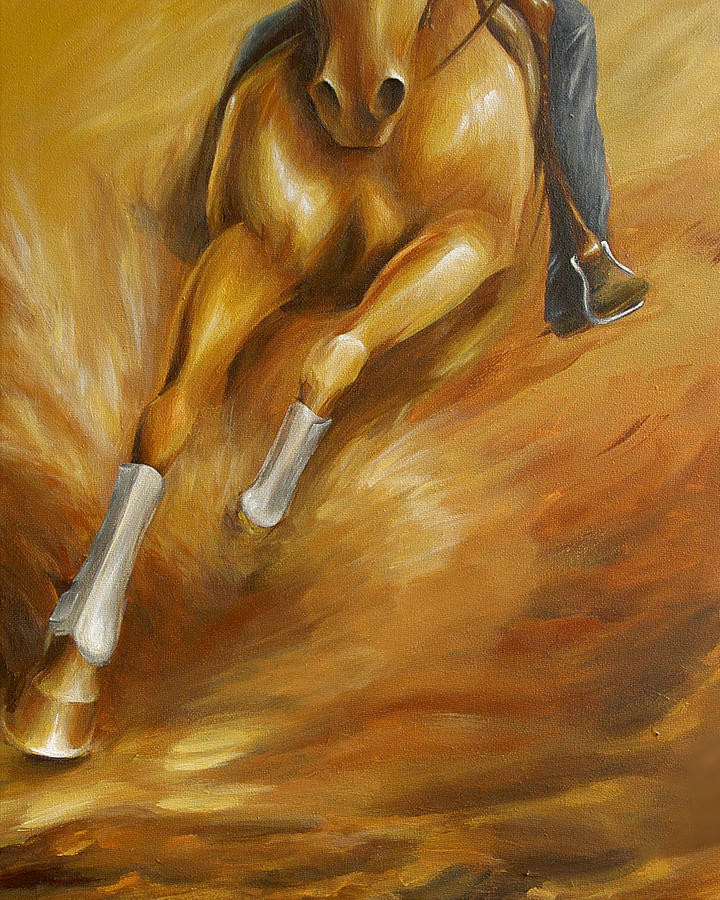 Cutting Horse Closeup 1 Painting by Dina Dargo