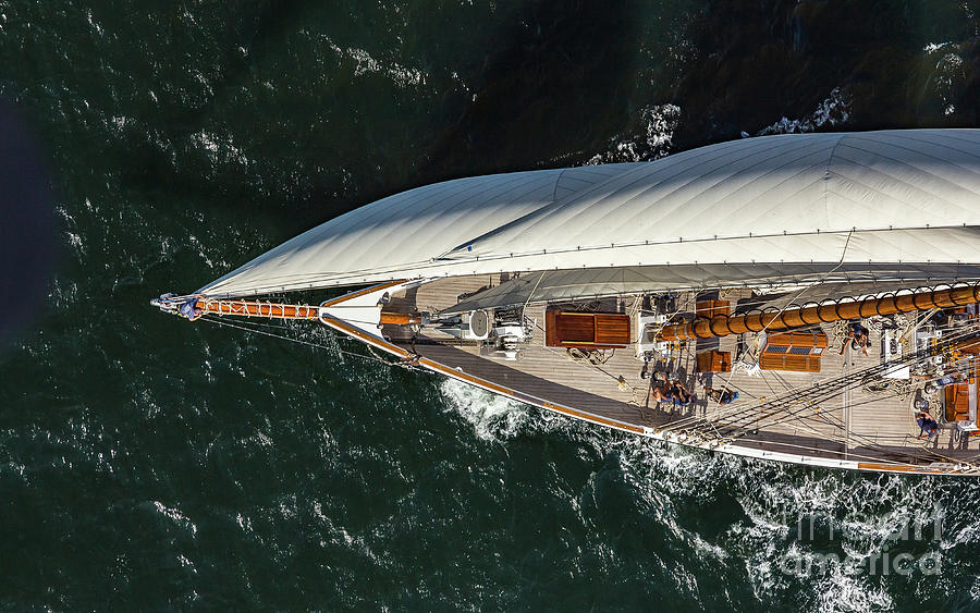 Arial Photography of classic sailing yacht Photograph by JBK Photo Art
