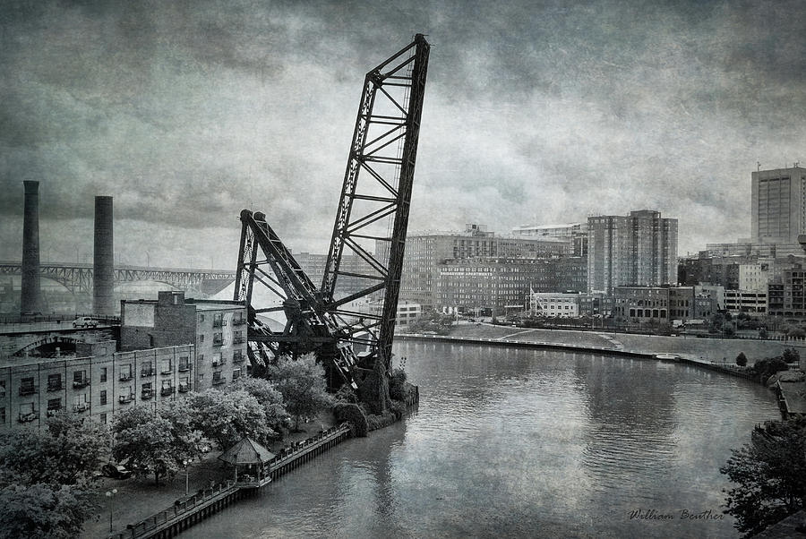 Cuyahoga River Lift Bridge Photograph by William Beuther