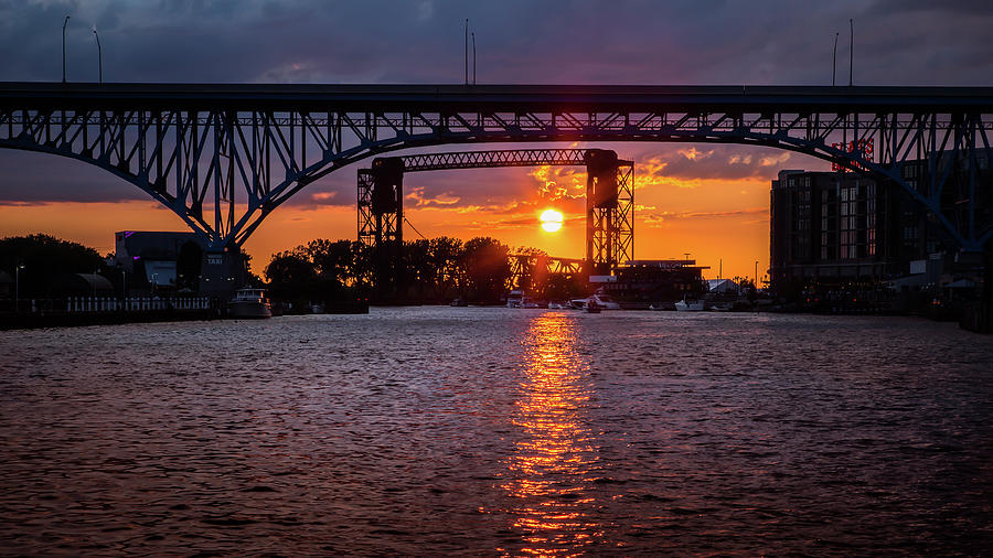 Cleveland Photograph - Cuyahoga Sunset by Dale Kincaid