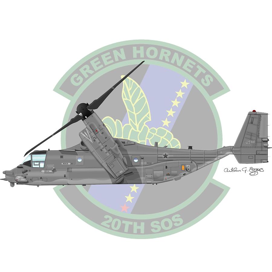 CV-22B Osprey 20SOS Digital Art by Arthur Eggers