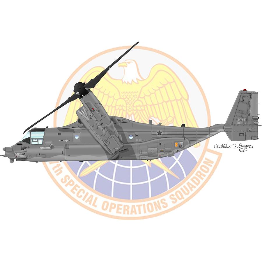 CV-22B Osprey 7SOS Digital Art by Arthur Eggers