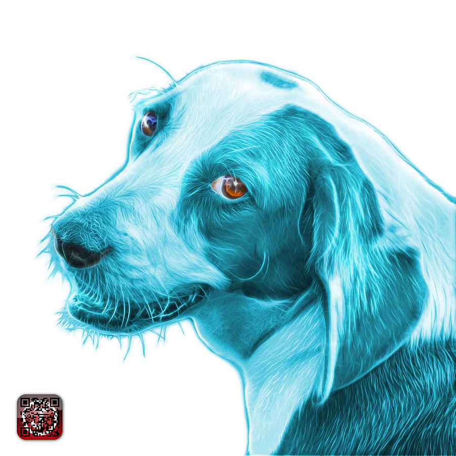 Cyan Beagle dog Art- 6896 -WB Painting by James Ahn