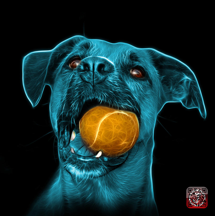 Cyan Boxer Mix Dog Art - 8173 - BB Digital Art by James Ahn