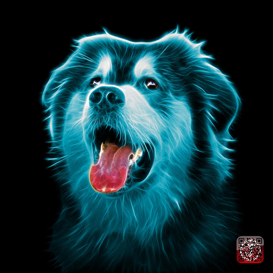 Cyan Malamute Dog Art - 6536 - BB Painting by James Ahn
