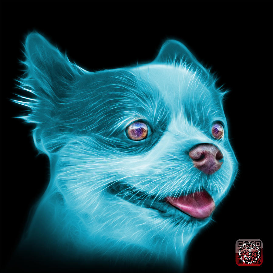 Cyan Pomeranian dog art 4584 - BB Painting by James Ahn